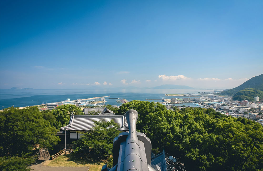 川之江城の展望台からの風景