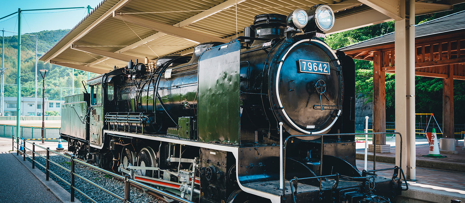 王子の森公園に展示されている蒸気機関車（SL）