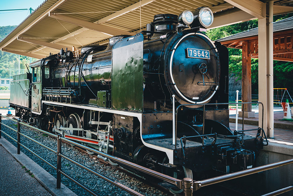 王子の森公園に展示されている蒸気機関車（SL）